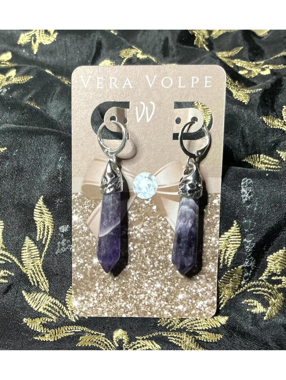 * Amethyst Quartz Earrings - Picture 1 of 2